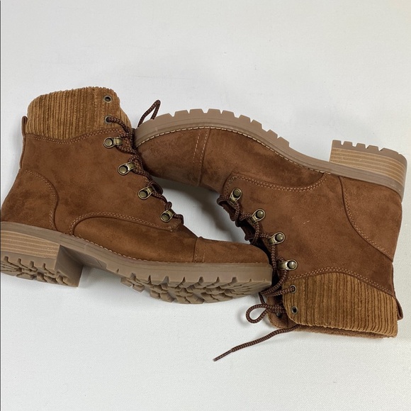 Universal Thread, Brown Faux Fur Combat Boots, Women Size 10 - Picture 9 of 15